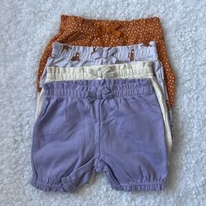 Set of 4 Baby Shorts 18 month in Purple, Cream, and Orange